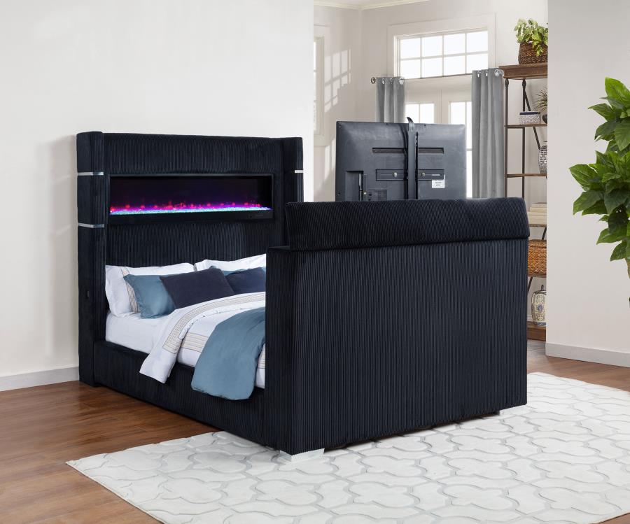 Tisdall Flame Visualizer & TV Panel Bed
